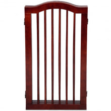Load image into Gallery viewer, 4 Panels Folding Freestanding Wood Pet Dog Safety Gate-36&quot;
