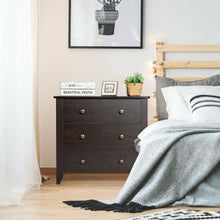 Load image into Gallery viewer, 3 Drawer Dresser Chest of Drawers Bedside Table-Espresso
