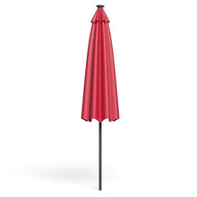 Load image into Gallery viewer, 9 Ft Patio Solar Powered Umbrella with LED Light-Red
