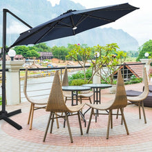 Load image into Gallery viewer, 10 Ft Patio Offset Cantilever Umbrella with Solar Lights-Navy
