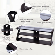 Load image into Gallery viewer, 3-Tier Tempered Glass Top Media Console TV Stand
