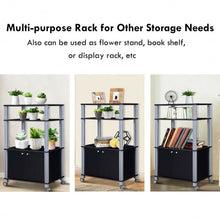 Load image into Gallery viewer, Microwave Rack Stand Rolling Storage Cart-Black
