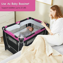Load image into Gallery viewer, 4 in 1 Convertible Portable Baby Playard w/ Toys &amp; Music Center-Rose
