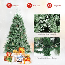 Load image into Gallery viewer, 6ft Snow Flocked Artificial Christmas Tree with 715 Glitter PE and PVC Tips
