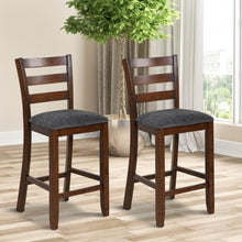 Load image into Gallery viewer, 2Pcs Counter Height Chairs with Fabric Seat and Rubber Wood Legs
