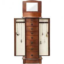 Load image into Gallery viewer, Wood Armoire Storage Chest Box Stand Jewelry Cabinet
