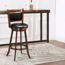 Load image into Gallery viewer, 29" Swivel Bar Height Stool Wooden Upholstered Dining Chair
