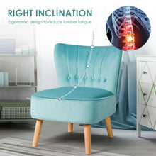 Load image into Gallery viewer, Armless Accent Chair Tufted Velvet Leisure Chair-Green
