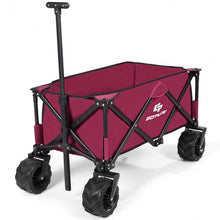 Load image into Gallery viewer, Collapsible Outdoor Utility Garden Trolley Folding Wagon-Wine
