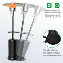 Load image into Gallery viewer, Outdoor Heater Propane Standing LP Gas Steel with Table &amp; Wheels-Black
