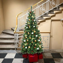 Load image into Gallery viewer, 7 ft Premium Hinged Artificial Christmas Tree with Pine Cones
