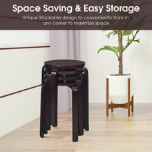 Load image into Gallery viewer, Set of 4 18" Wood Home Backless Dining Chairs-Deep Brown
