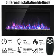 Load image into Gallery viewer, 36 &quot; Electric Wall Mounted Fireplace with Multicolor Flame
