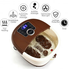 Load image into Gallery viewer, Portable Electric Foot Spa Bath Shiatsu Roller Motorized Massager-Brown
