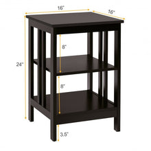 Load image into Gallery viewer, 3-tier Side Table Nightstand with Stable Structure-Espresso
