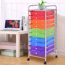 Load image into Gallery viewer, 10 Drawers Rolling Metal Storage Cart
