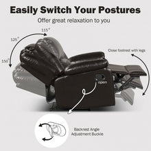 Load image into Gallery viewer, Recliner Chair Lounger Single Sofa for Home Theater Seating with Footrest Armrest-Brown
