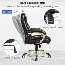 Load image into Gallery viewer, Adjustable Executive Office Recliner Chair with High Back and Lumbar Support-Brown
