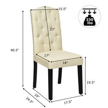 Load image into Gallery viewer, Set of 2 Tufted Upholstered Dining Chair-Beige
