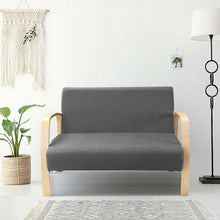 Load image into Gallery viewer, Mid Century Modern Fabric Upholstered Armchair Loveseat
