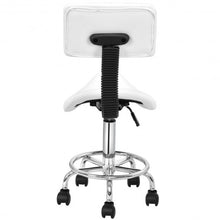 Load image into Gallery viewer, Adjustable Saddle Salon Rolling Massage Chair with White Backrest
