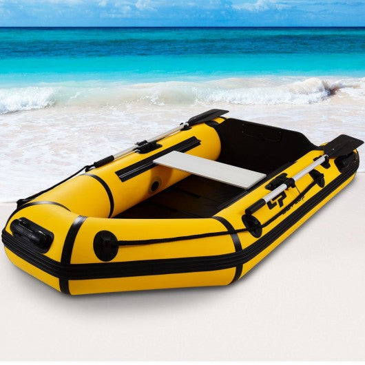 2 Person 7.5 ft Inflatable Fishing Tender Rafting Dinghy Boat-Yellow