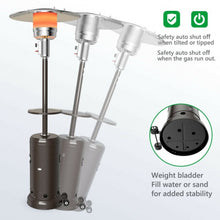 Load image into Gallery viewer, Outdoor Heater Propane Standing LP Gas Steel with Table &amp; Wheels-Brown
