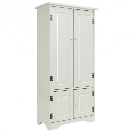Accent Storage Cabinet Adjustable Shelves-White