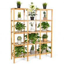Load image into Gallery viewer, Multifunctional Bamboo Shelf Flower Plant Display Stand
