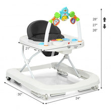Load image into Gallery viewer, 2-in-1 Foldable Baby Walker with Adjustable Heights-Black

