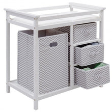 Load image into Gallery viewer, Infant  Diaper Storage Changing Table with Hamper &amp;  3 Basket-Gray
