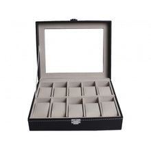 Load image into Gallery viewer, 10 Slots PU Leather Watch Box Display Jewelry Case Organizer
