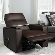 Load image into Gallery viewer, Massage Recliner Chair Seating with Swivel Tray&amp;Remote Control-Brown
