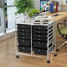 Load image into Gallery viewer, 12 Drawers Rolling Cart Storage Scrapbook Paper Organizer Bins-Black
