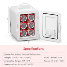 Load image into Gallery viewer, 4 Liter Mini Cooler Warmer Fridge Portable-White

