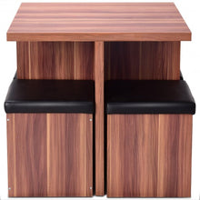 Load image into Gallery viewer, 5 pcs Wood Kitchen Dinette Storage Ottoman Stool Table Set
