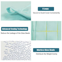 Load image into Gallery viewer, 60&quot;x80&quot; 15 lbs 3 Piece Heavy Weighted Blanket Set with Hot and Cold Duvet Covers-Green
