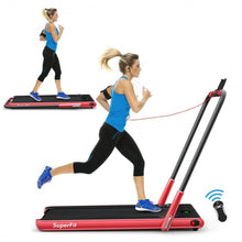 Load image into Gallery viewer, 2-in-1 Folding Treadmill with RC Bluetooth Speaker LED Display-Red

