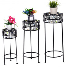 Load image into Gallery viewer, 3 pcs Round Display Ceramic Beads Metal Plant Stand
