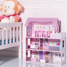 Load image into Gallery viewer, 28&quot; Pink Dollhouse w/ Furniture
