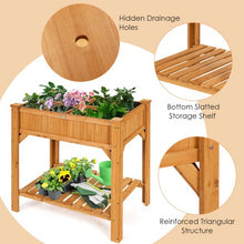 Load image into Gallery viewer, 8 Grids Wood Elevated Garden  Planter Box Kit with Liner &amp; Shelf
