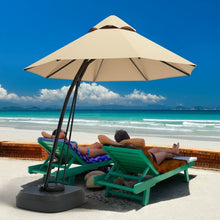 Load image into Gallery viewer, 11 Feet Outdoor Cantilever Hanging Umbrella with Base and Wheels-Beige
