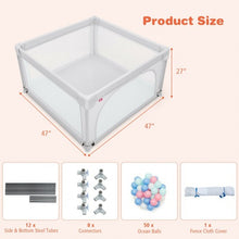 Load image into Gallery viewer, Large Safety Play Center Yard with 50 Balls for Baby Infant-Gray
