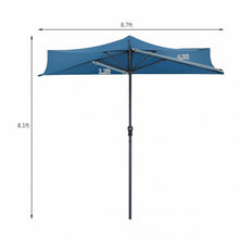 Load image into Gallery viewer, 9Ft Patio Bistro Half Round Umbrella -Blue
