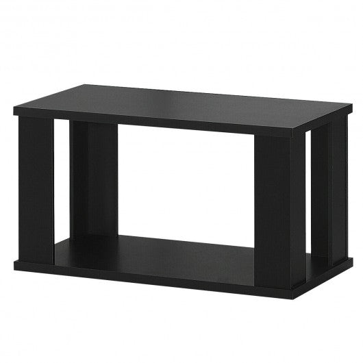 2-tier Rustic Vintage Coffee Table with Storage Shelf