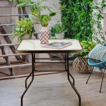 Load image into Gallery viewer, 32&quot; Patio Tempered Glass Steel Frame Square Table
