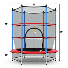 Load image into Gallery viewer, 55&quot; Youth Jumping Round Trampoline with Safety Pad Enclosure-Blue
