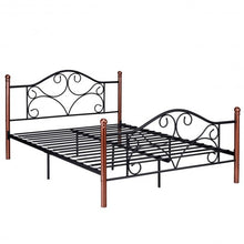 Load image into Gallery viewer, Queen Size Steel Bed Frame with Stable Platform and Metal Slats-Black
