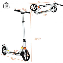 Load image into Gallery viewer, Folding Aluminium Adjustable Kick Scooter with Shoulder Strap-White
