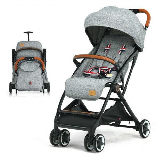Lightweight Aluminium Frame Baby Stroller with Net-Gray